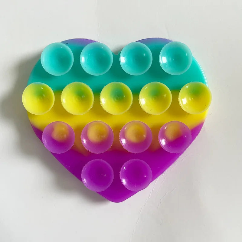 Heart Shaped Double-Sided Silicone Suction Cup anti Slip Suction Phone Support Bracket Suction Cup Phone Sticker Self-Adhesive