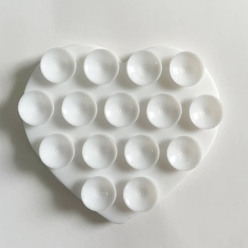 Heart Shaped Double-Sided Silicone Suction Cup anti Slip Suction Phone Support Bracket Suction Cup Phone Sticker Self-Adhesive