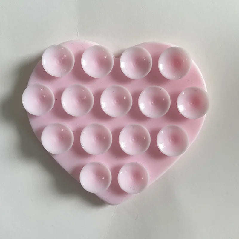 Heart Shaped Double-Sided Silicone Suction Cup anti Slip Suction Phone Support Bracket Suction Cup Phone Sticker Self-Adhesive