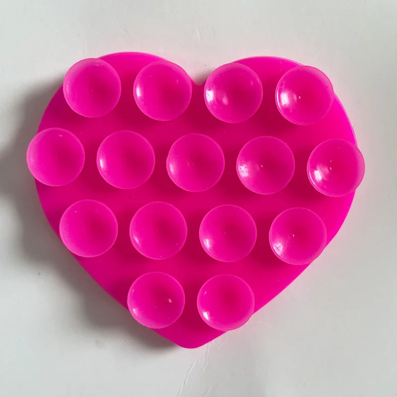 Heart Shaped Double-Sided Silicone Suction Cup anti Slip Suction Phone Support Bracket Suction Cup Phone Sticker Self-Adhesive