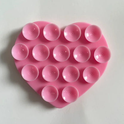 Heart Shaped Double-Sided Silicone Suction Cup anti Slip Suction Phone Support Bracket Suction Cup Phone Sticker Self-Adhesive
