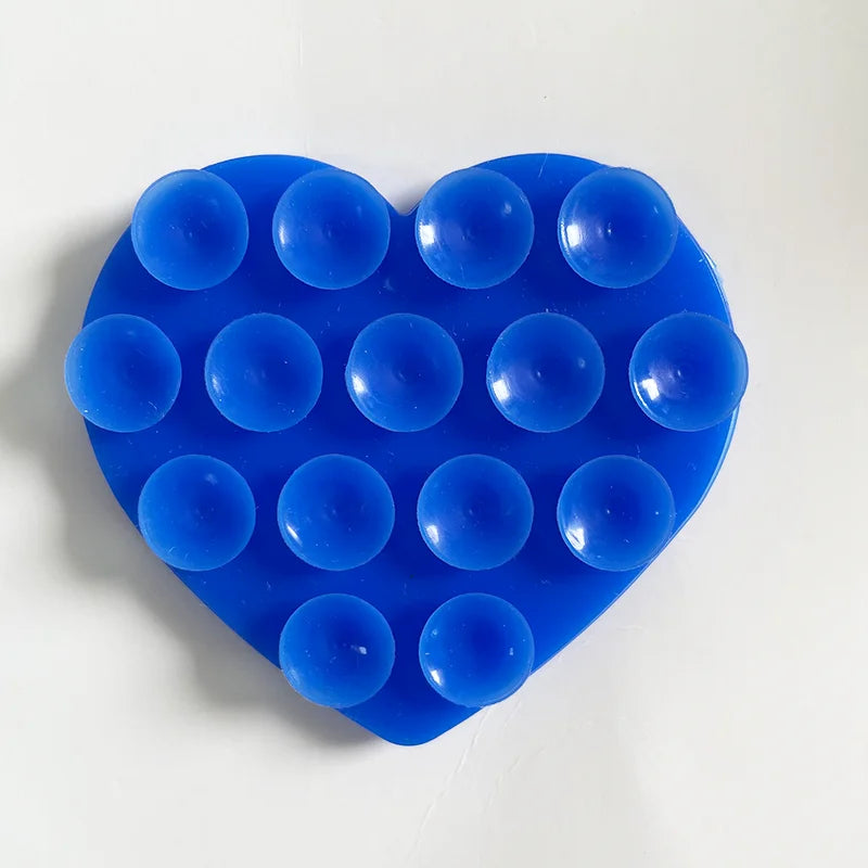 Heart Shaped Double-Sided Silicone Suction Cup anti Slip Suction Phone Support Bracket Suction Cup Phone Sticker Self-Adhesive