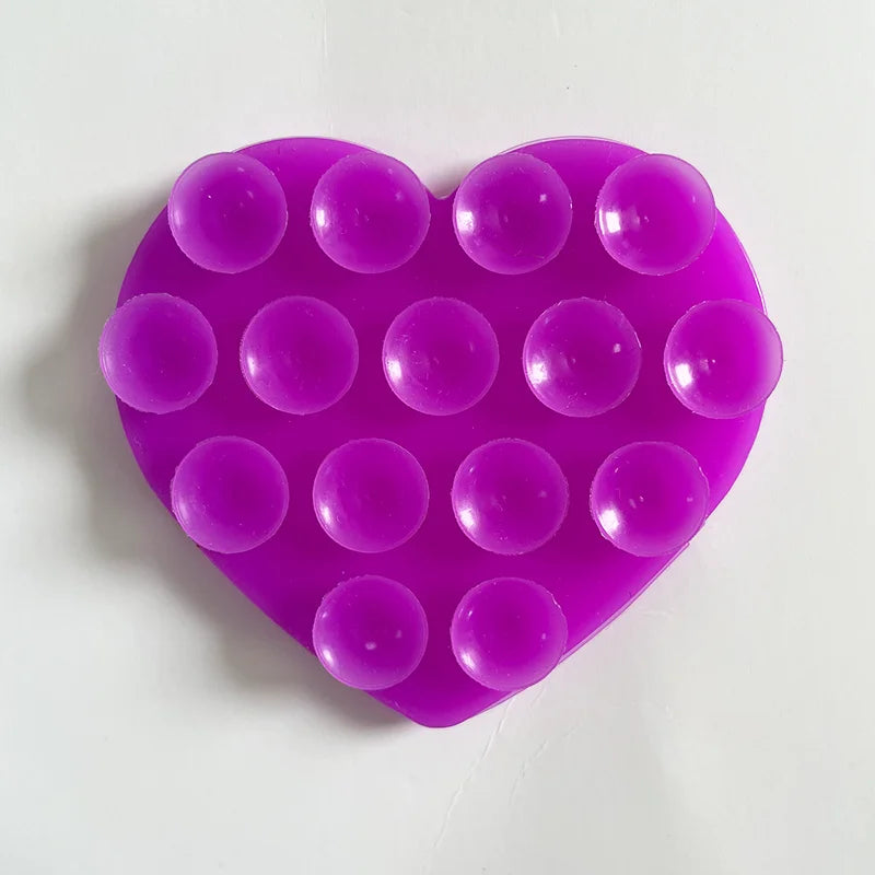 Heart Shaped Double-Sided Silicone Suction Cup anti Slip Suction Phone Support Bracket Suction Cup Phone Sticker Self-Adhesive