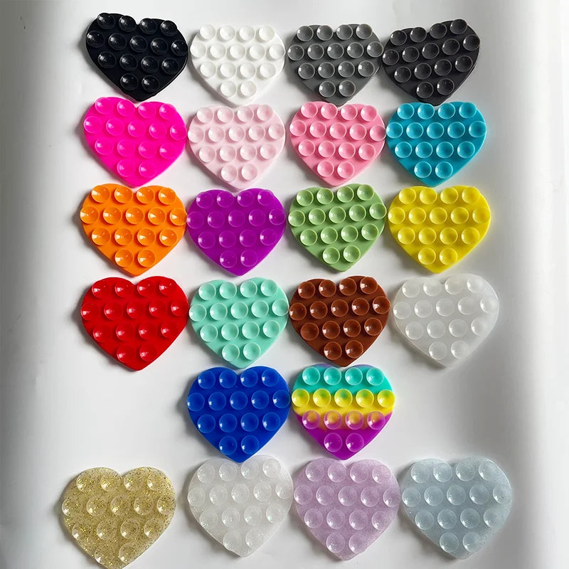 Heart Shaped Double-Sided Silicone Suction Cup anti Slip Suction Phone Support Bracket Suction Cup Phone Sticker Self-Adhesive